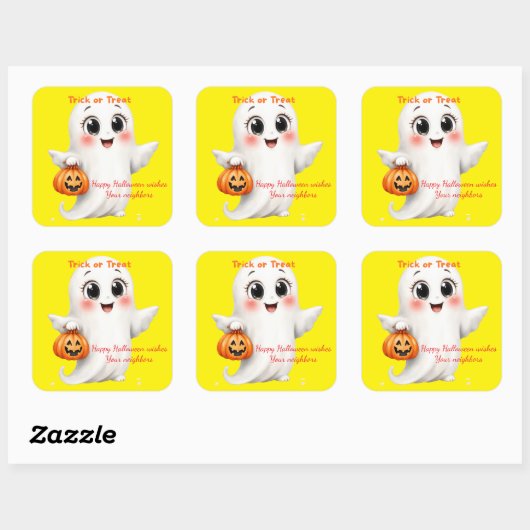 Cute sticker happy Halloween with adjustable text  (Blatt)