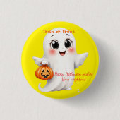 Cute sticker happy Halloween with adjustable text  Button (Vorderseite)
