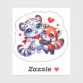Cute Stickers Red Panda Snow Leopard Kawai Sticker (Blatt)