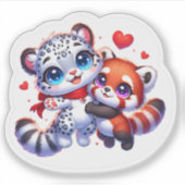 Cute Stickers Red Panda Snow Leopard Kawai Sticker (Vorderseite)