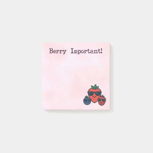 Cute Sticky Notes | Berry Important Post-Its Post-it Klebezettel (Vorderseite)