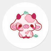 cute stiker cow runder aufkleber (Vorderseite)