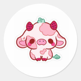 cute stiker cow  runder aufkleber