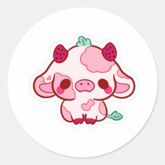 cute stiker cow runder aufkleber