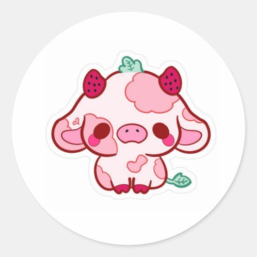 cute stiker cow  runder aufkleber (Vorderseite)