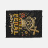 Cute Still Feral Just Forgiven Funny Christian Rac Fleecedecke (Vorderseite (Horizontal))