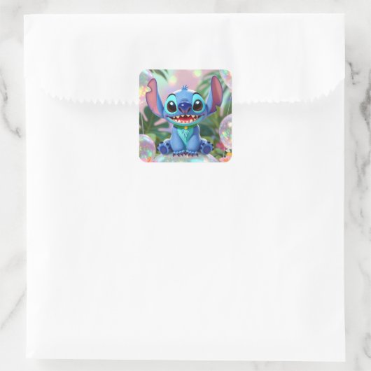 CUTE STITCH QUADRATISCHER AUFKLEBER (Tasche)
