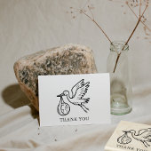 Cute Stork Baby Shower Thank You Gummistempel