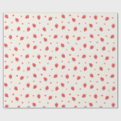 Cute Strawberries Love Berry Hearts Valentines Geschenkpapier (Flach)