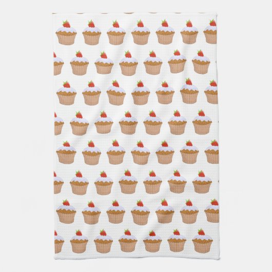 Cute Strawberry Bun Pattern Geschirrtuch (Vertikal)