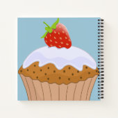 Cute Strawberry Bun Personalised Blue Notizblock (Rückseite)