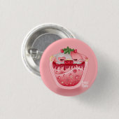 Cute Strawberry Button – Pink Design (Vorne & Hinten)