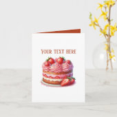 Cute strawberry cake Bakery vendors customizable Karte (Gelbe Blume)