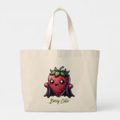 Cute Strawberry Character- Berry Cute Jumbo Stoffbeutel (Rückseite)
