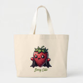 Cute Strawberry Character- Berry Cute Jumbo Stoffbeutel (Vorne)