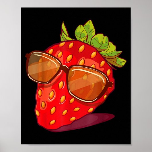 Cute Strawberry Fruit Lover Aesthetic Summer Gift  Poster (Vorne)
