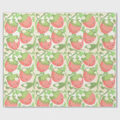 Cute Strawberry Garden  Geschenkpapier (Flach)