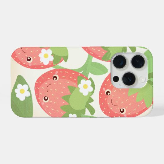 Cute Strawberry Garden  iPhone Hülle (Rückseite (Horizontal))