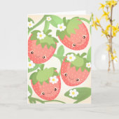 Cute Strawberry Garden  Karte (Gelbe Blume)