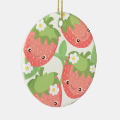 Cute Strawberry Garden  Keramik Ornament (Rechts)