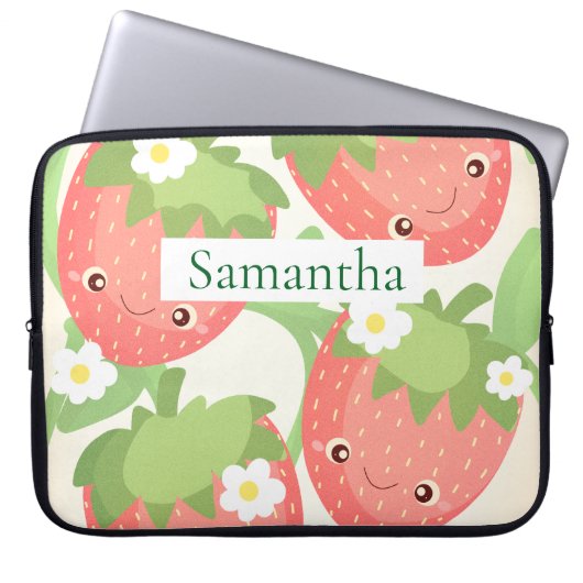 Cute Strawberry Garden  Laptopschutzhülle (Vorderseite)