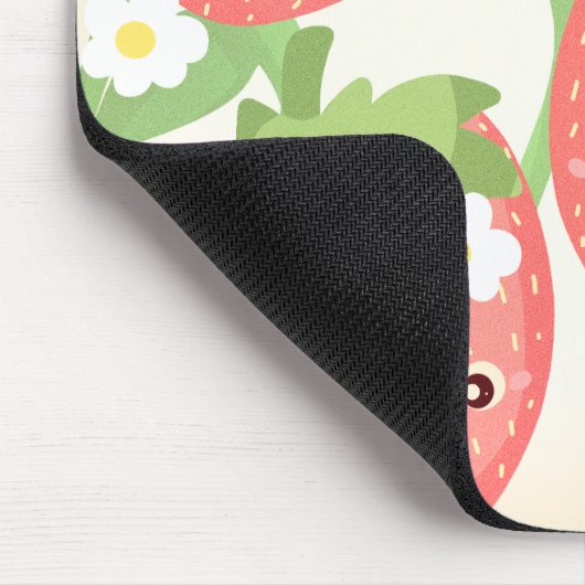 Cute Strawberry Garden  Mousepad (Ecke)