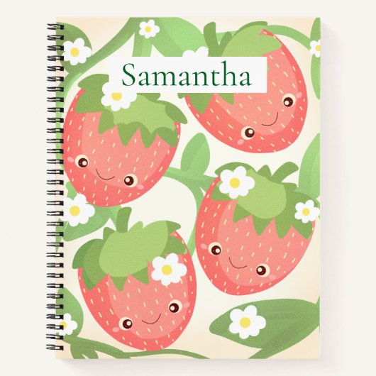 Cute Strawberry Garden  Notizblock (Vorderseite)