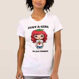 Cute Strawberry Girl Kawaii Art T-Shirt