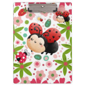 Cute Strawberry Ladybug Clipboard Klemmbrett (Vorderseite)