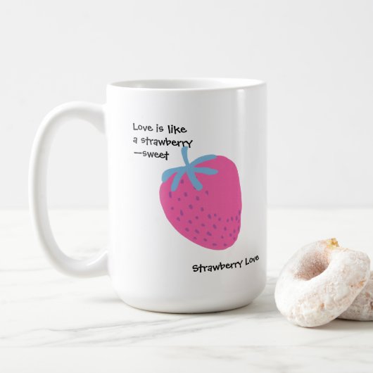 Cute Strawberry Love – Valentine’s Day Kaffeetasse (Mit Donut)