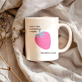 Cute Strawberry Love – Valentine’s Day  Zweifarbige Tasse