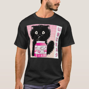 Cute Strawberry Milk Cat Kawaii Cow Aesthetic T-Shirt
