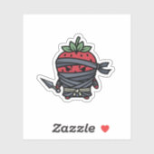 Cute Strawberry Ninja Assassin Japanese Pop Art Aufkleber (Blatt)