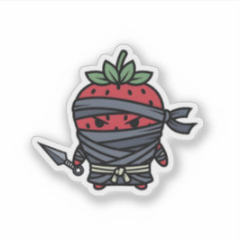 Cute Strawberry Ninja Assassin Japanese Pop Art Aufkleber