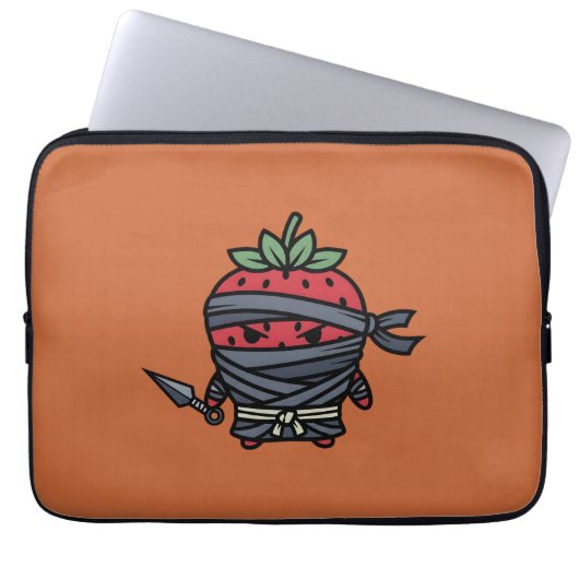 Cute Strawberry Ninja Assassin Japanese Pop Art Laptopschutzhülle (Vorderseite)