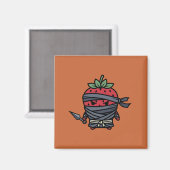Cute Strawberry Ninja Assassin Japanese Pop Art Magnet (Vorderseite/Rückseite)