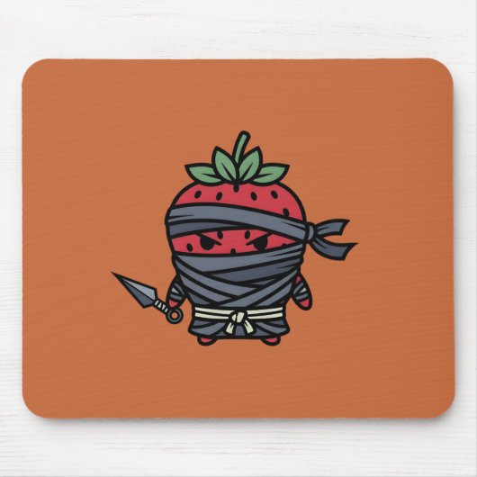Cute Strawberry Ninja Assassin Japanese Pop Art Mousepad (Vorne)