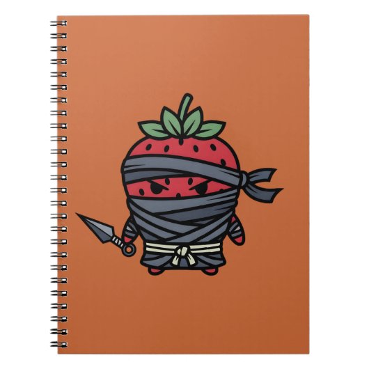 Cute Strawberry Ninja Assassin Japanese Pop Art Notizblock (Vorderseite)