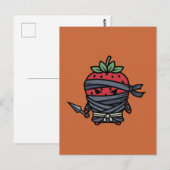Cute Strawberry Ninja Assassin Japanese Pop Art Postkarte (Vorne/Hinten)