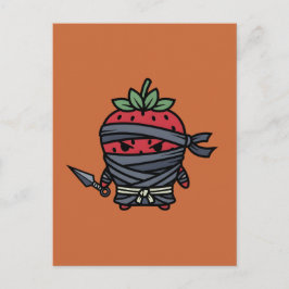 Cute Strawberry Ninja Assassin Japanese Pop Art Postkarte