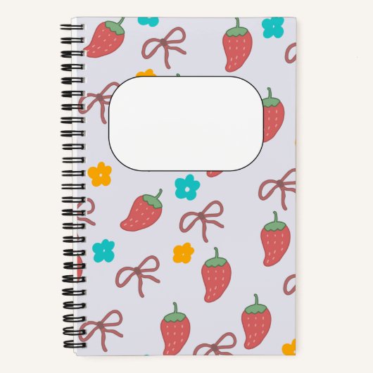 Cute Strawberry Notebook Notizblock (Vorderseite)