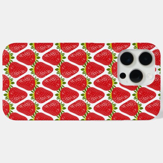Cute Strawberry Pattern Aesthetic Case-Mate iPhone Hülle (Rückseite (Horizontal))