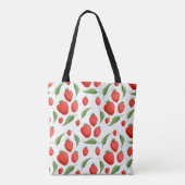 Cute Strawberry Pattern Eco Tote Bag Tasche (Rückseite)