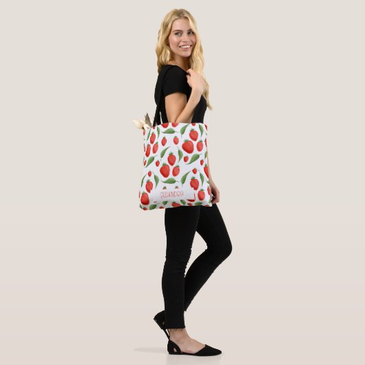 Cute Strawberry Pattern Eco Tote Bag Tasche (Am Model)