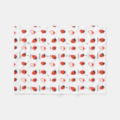 Cute Strawberry Pattern Fleece Blanket Cozy Kawaii (Vorderseite (Horizontal))