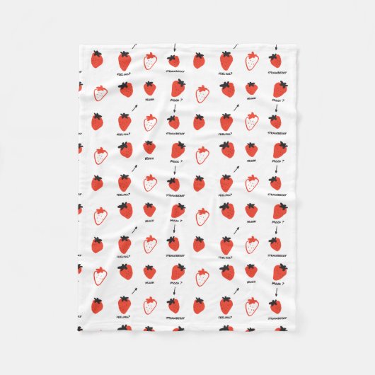 Cute Strawberry Pattern Fleece Blanket Cozy Kawaii (Vorderseite)