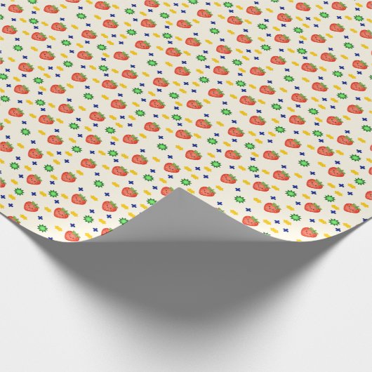 Cute Strawberry Pattern Geschenkpapier (Ecke)