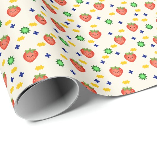 Cute Strawberry Pattern Geschenkpapier (Rolleneckpunkt)