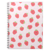 Cute Strawberry Pattern – Kawaii Strawberry Notizblock (Vorderseite)