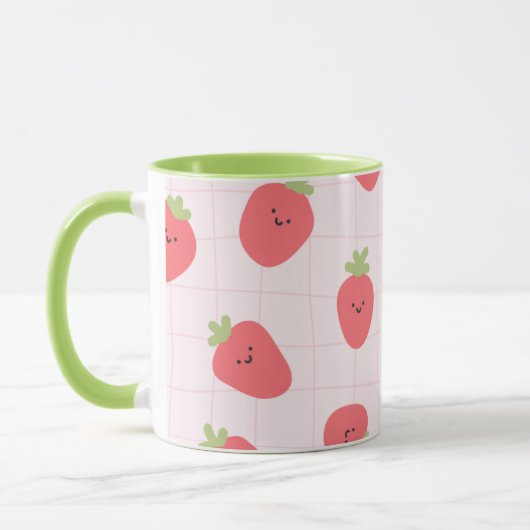 Cute Strawberry Pattern – Kawaii Strawberry Tasse (Links)